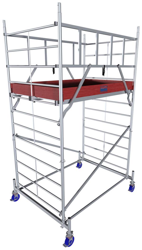 Krause 945112 FahrGerüst Alluminio Trabattello con ruote mobile Altezza operativa max: 4.30 m Argento 113.10 kg