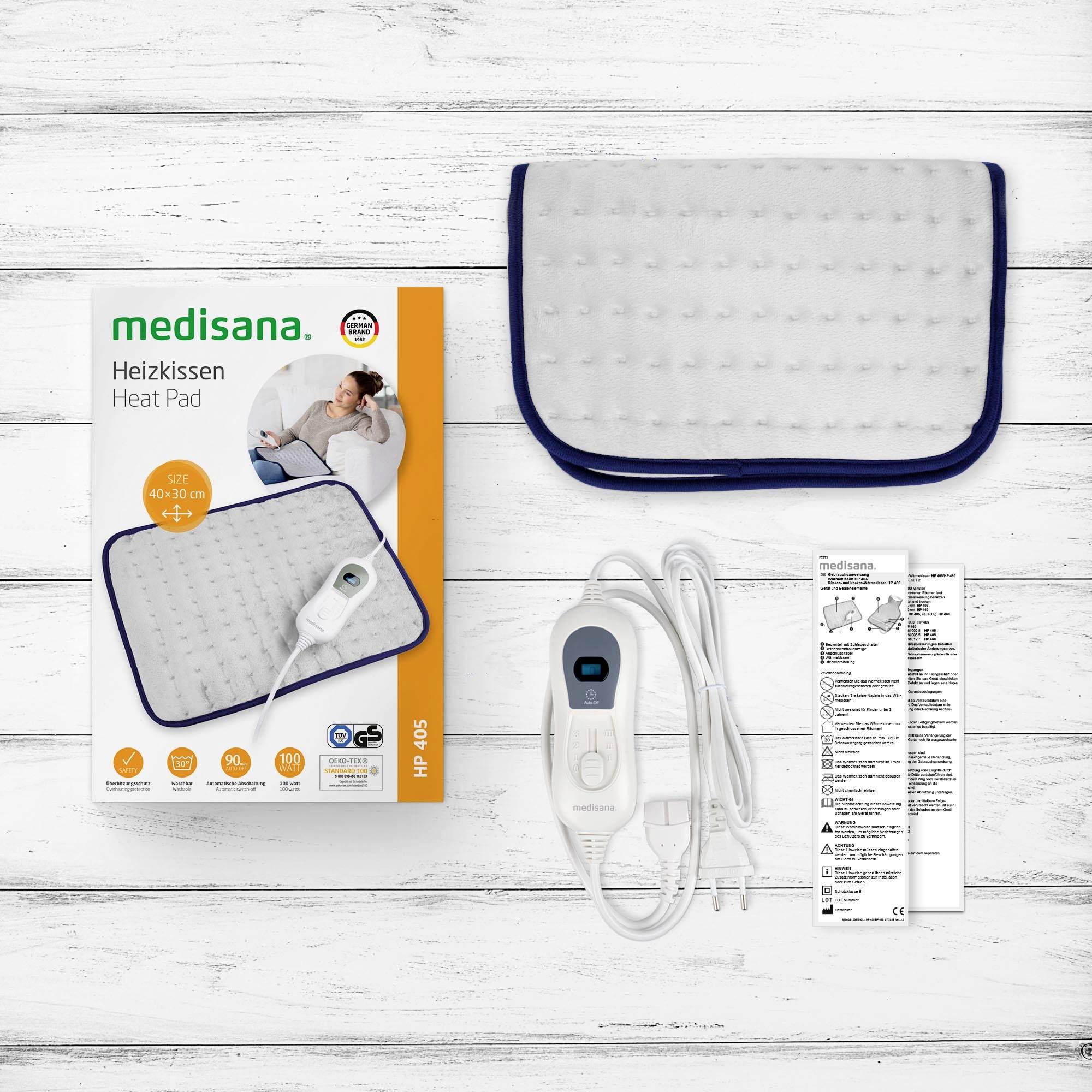 Medisana Heizdecke/Heizkissen Cuscino elettrico riscaldante 100 W Grigio chiaro, Blu-15