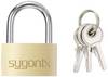 Sygonix SY-5045288 Lucchetto 29.8 mm chiusura parzialmente unica Oro - Giallo Serratura a chiave