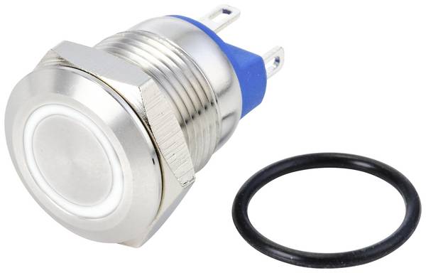 TRU COMPONENTS TC-10090908 GQ12-AF-10E/J/W/24V/S Interruttore antivandalo 48 V/DC 2 A 1x Off / (On) Momentaneo Bianco IP67 1 pz.