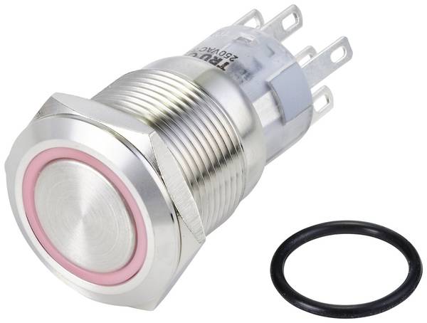 TRU COMPONENTS TC-10090976 LAS1-AGQ-22ZE/R/24V/S Pulsante antivandalo 250 V/AC 3 A 2 x On / On Permanente Rosso IP65 1 pz.