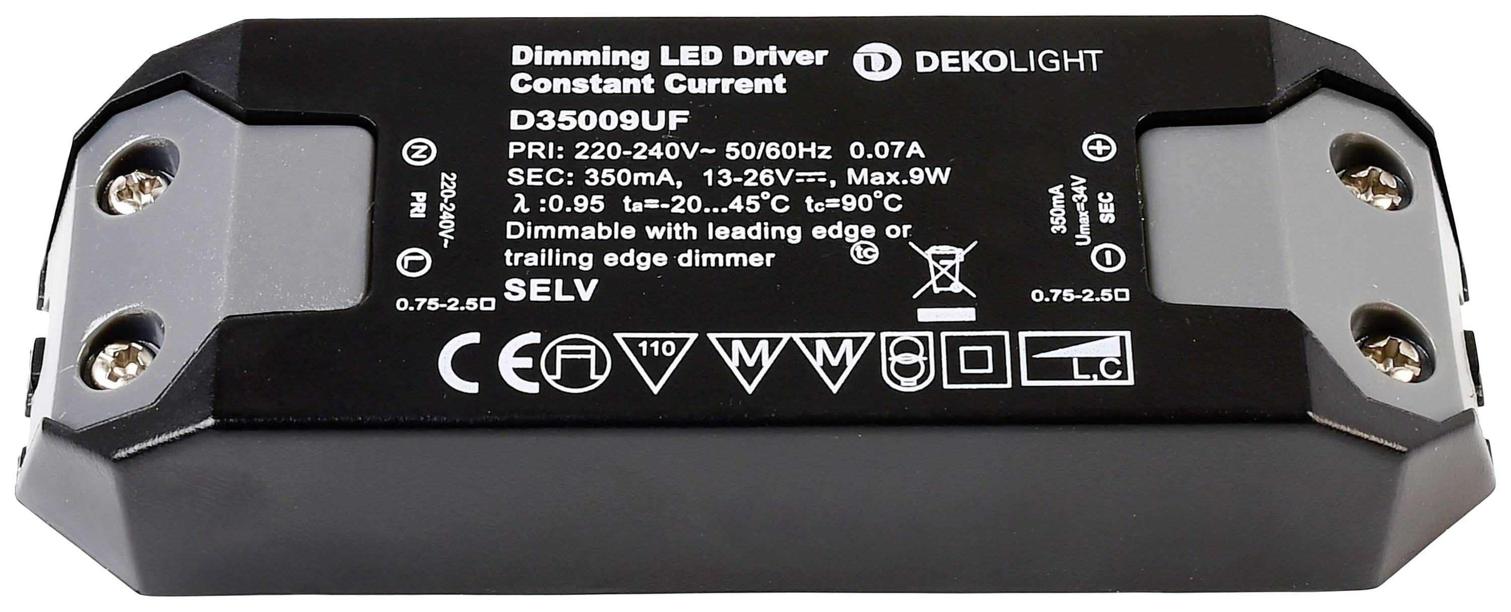 Deko Light Basic DIM CC Trasformatore per LED Corrente costante 9 W 350 mA 11 - 26 V 1 pz.