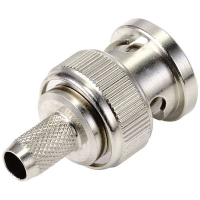Adattatore metallico con anelli zigrinati, forma cilindrica e un'estremità sottile e perforata. Idoneo per connessioni di cavi.