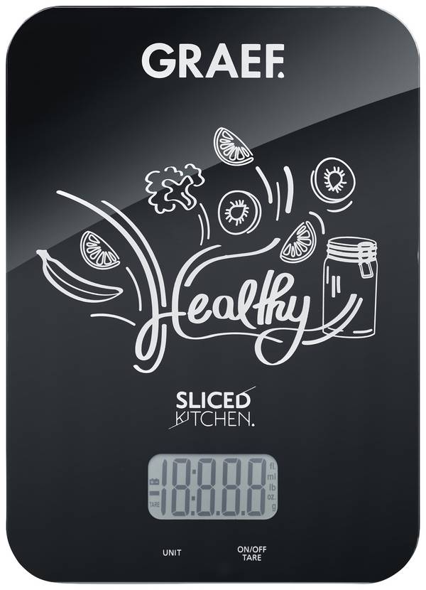 Graef KS 202 Bilancia da cucina digitale  Portata max.=5 kg Nero 200 x 145 x 17