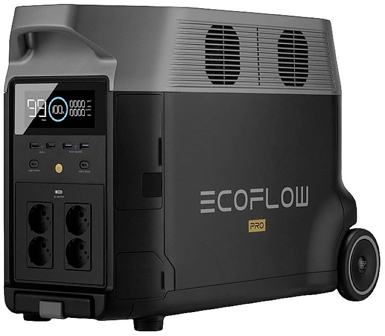 ECOFLOW Delta Pro Powerstation LiFe Nero Con regolatore di carica