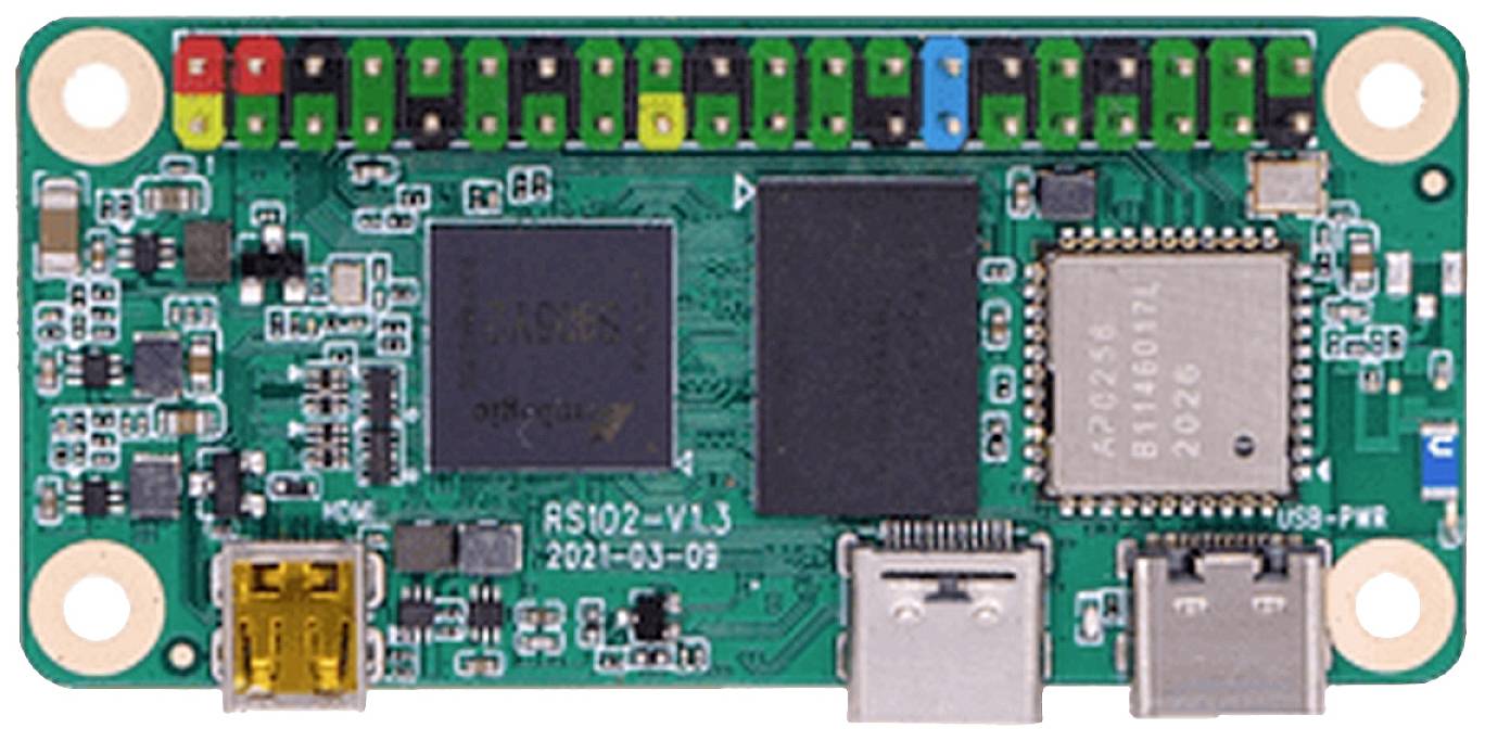 Un piccolo computer a scheda singola con porte USB e HDMI su una scheda madre verde.