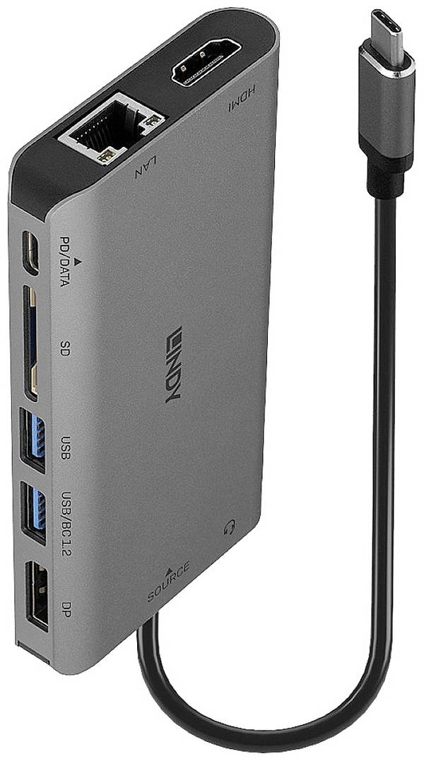 LINDY DST-MINI XT, MINI DOCKING STATION PER LAPTOPUSB-C CON SUPPORTO 4K SU SINGOLO DISPLAY O FHD SU