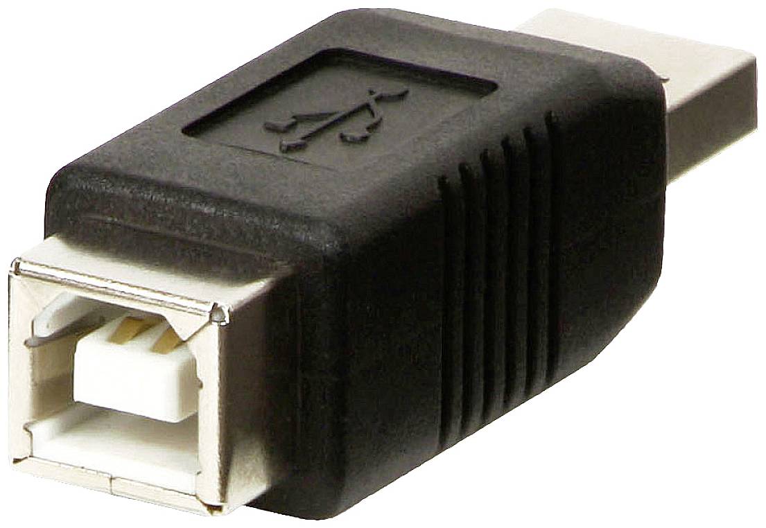 Adattatore con una spina USB su un lato e un attacco quadrato sull'altro lato per collegare diversi dispositivi.