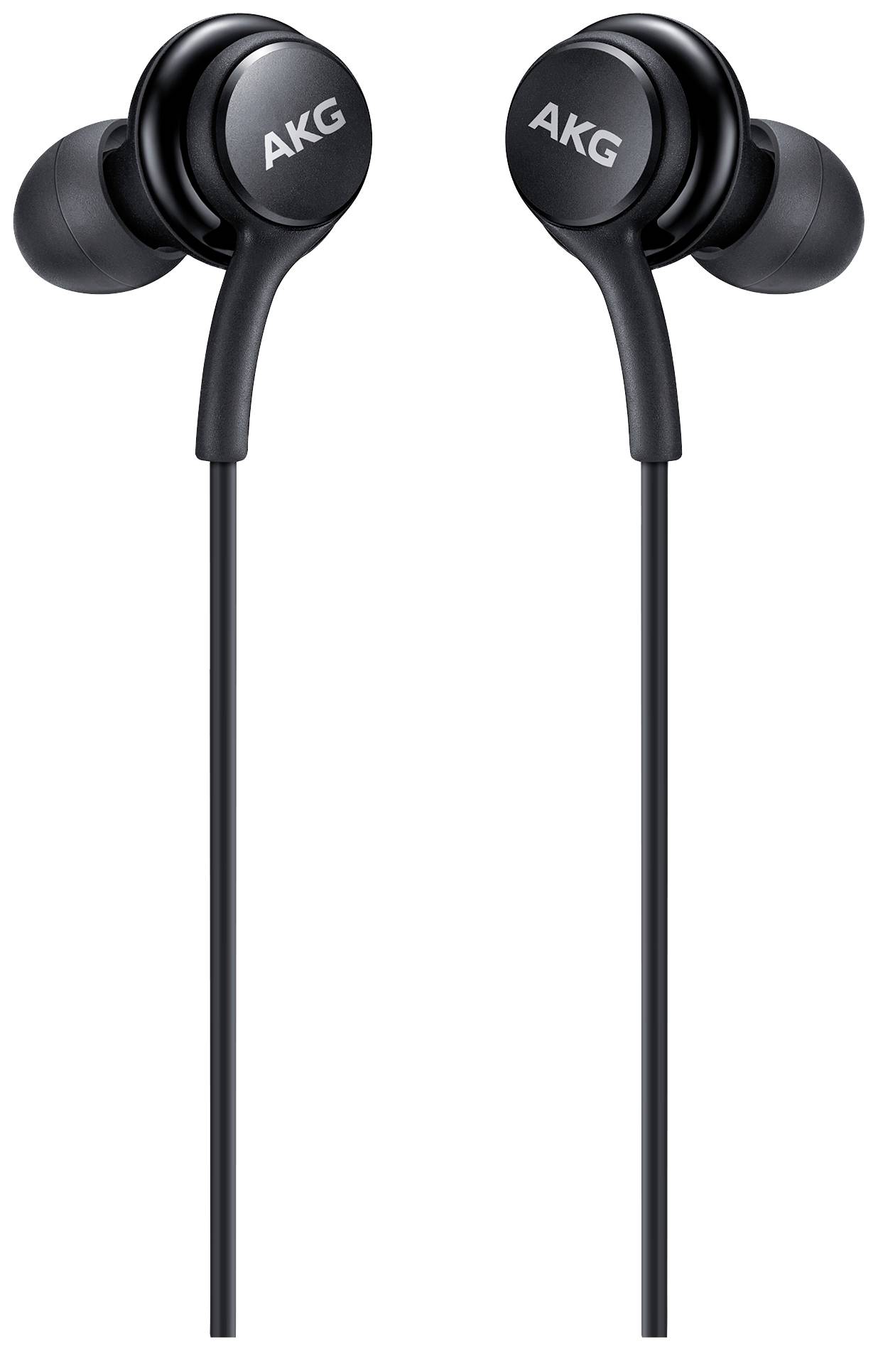 Cuffie in-ear nere del marchio AKG con cavo, dal design essenziale. Ideali per ascoltare musica in movimento.