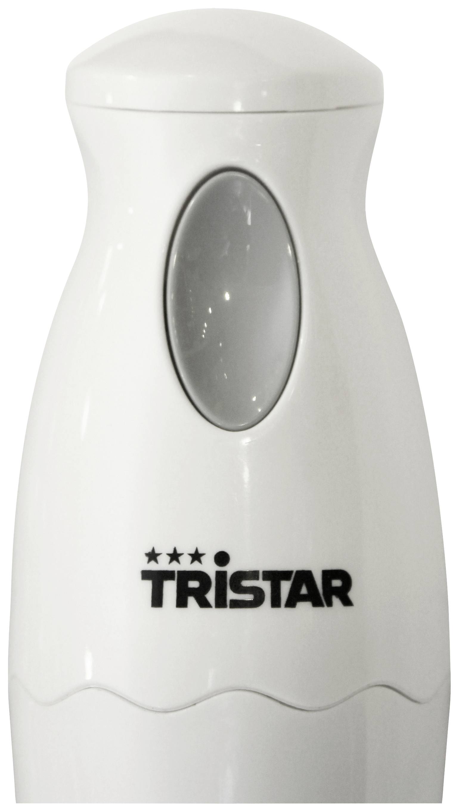 Macinasale elettrico bianco a forma di cilindro con logo del marchio 'Tristar' in nero.