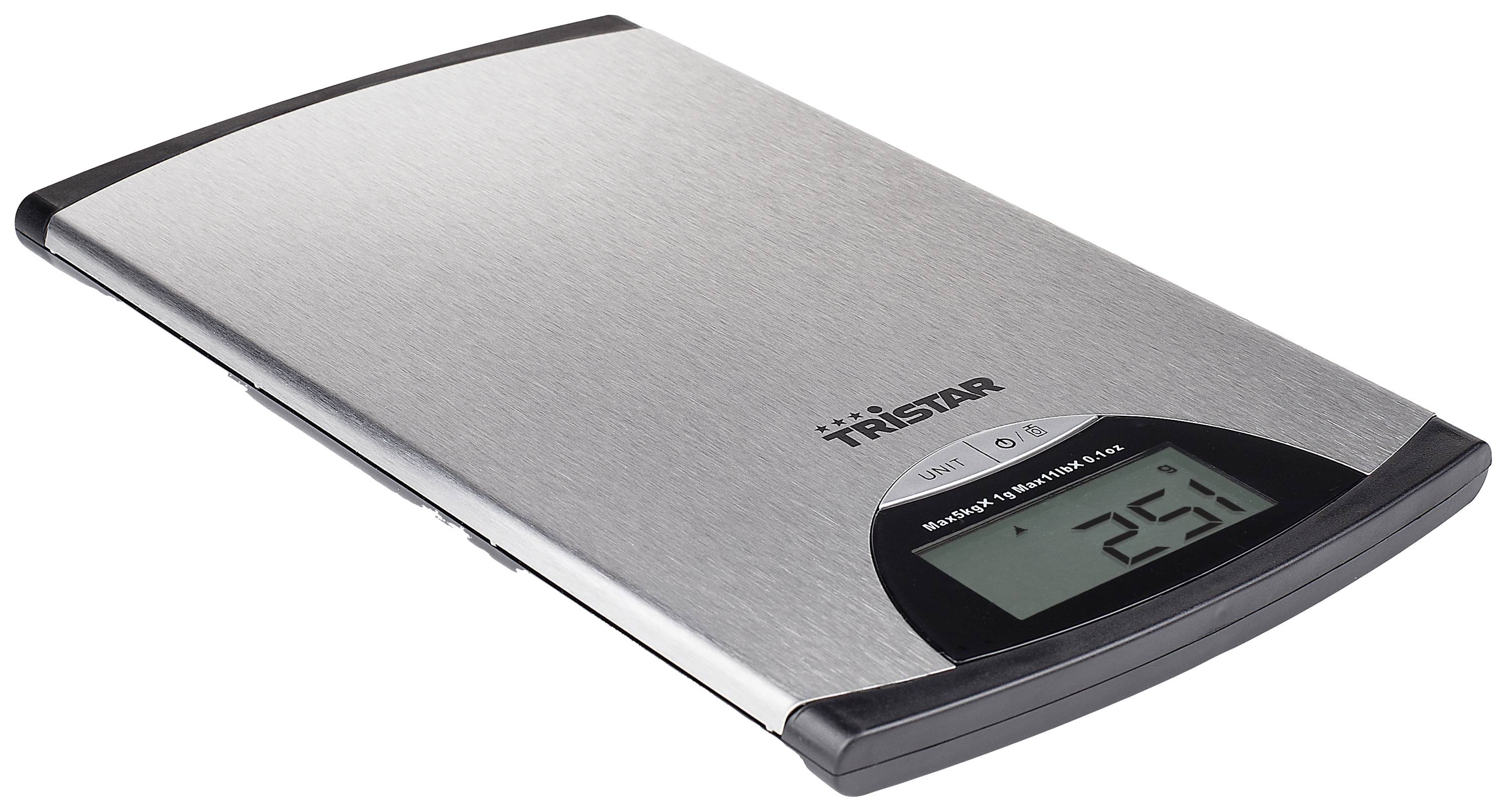 Bilancia digitale da cucina in metallo con display LCD, indica 25,1 grammi.