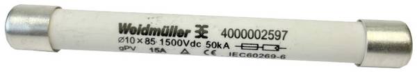 Weidmüller 4000002611 FUSE WSFL 10X85 25A 1K5V GPV Fusibile 25 A 1500 V/DC Contenuto 5 pz.