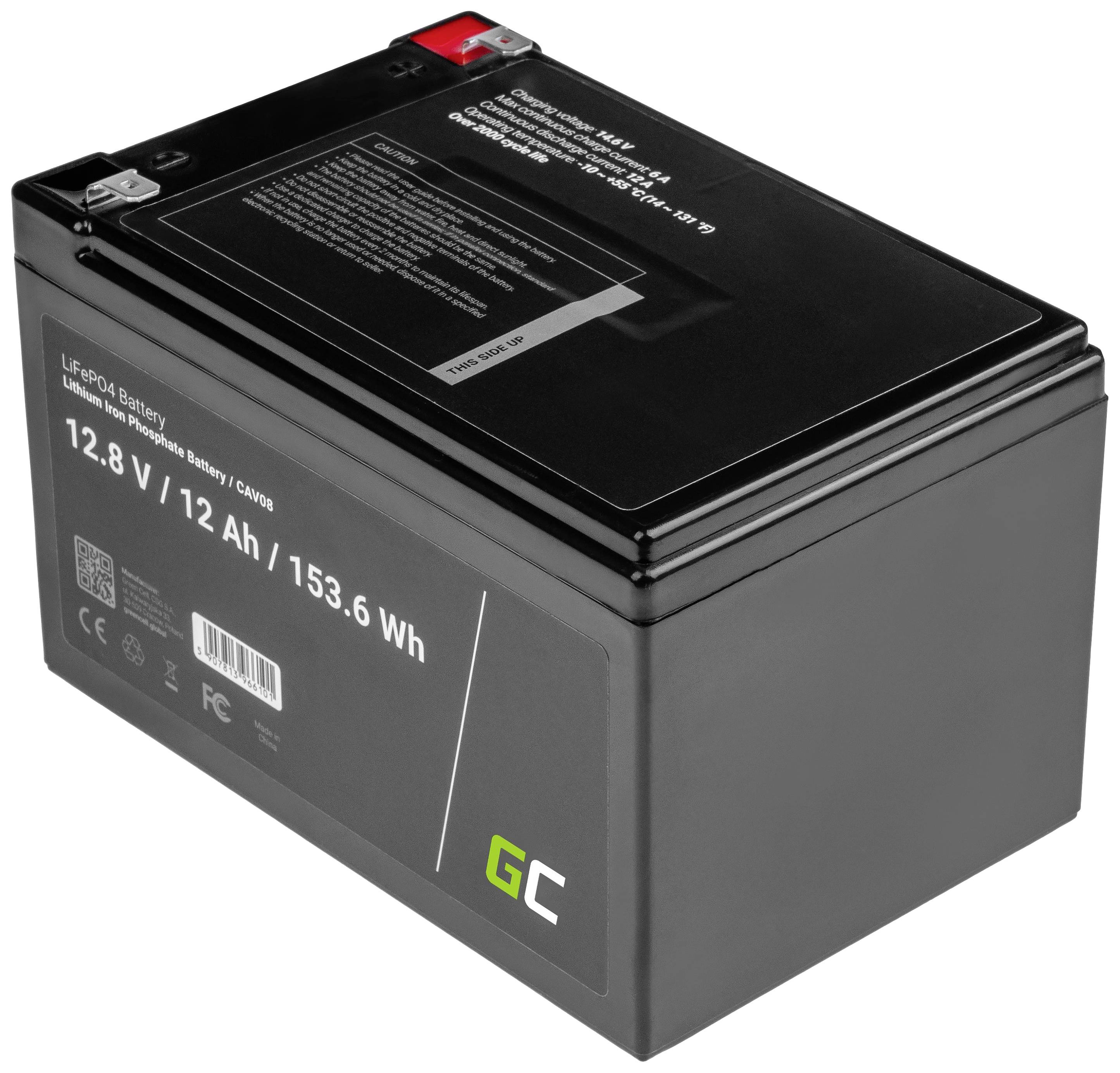Green Cell Batteria ricaricabile speciale Blocco LiFePo Faston LiFePO 4 12.8 V 12 Ah 1 pz.-1