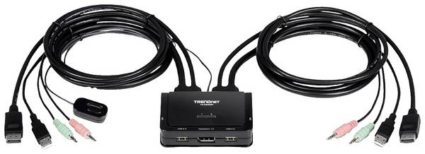 TrendNet TK-220DPi  Switch KVM Display-Port Tastiera 3840 x 2160 Pixel