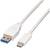 Un cavo bianco con una spina USB-A su un lato e una spina USB-C sull'altro.