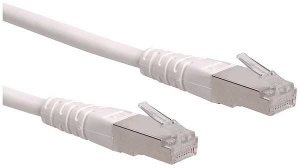 Roline 21.15.1326 RJ45 Cavo di rete, cavo patch CAT 6 S/FTP 0.50 m Bianco doppia schermatura 1 pz.