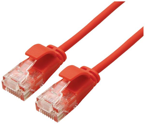 Roline 21.15.3913 RJ45 Cavo di rete, cavo patch CAT 6A U/UTP 1.00 m Rosso (chiaro) non schermato, Privo di alogeni, Ritardante di fiamma 1 pz.
