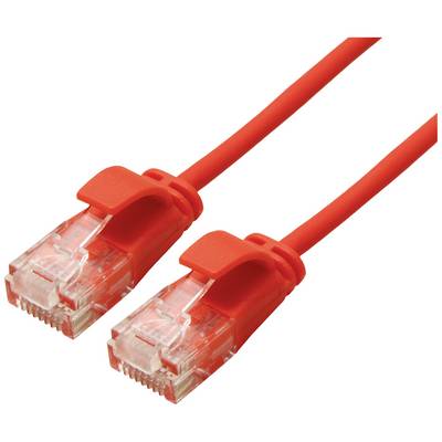 Due cavi Ethernet rossi con connettori RJ45 che simboleggiano la connettività dei dati e la comunicazione di rete.
