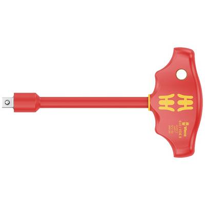 Un cacciavite a T rosso con logo giallo, adatto a lavori artigianali.