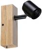 Paulmann Arvid 66770 Faretto da parete E27 Nero, Legno (chiaro)