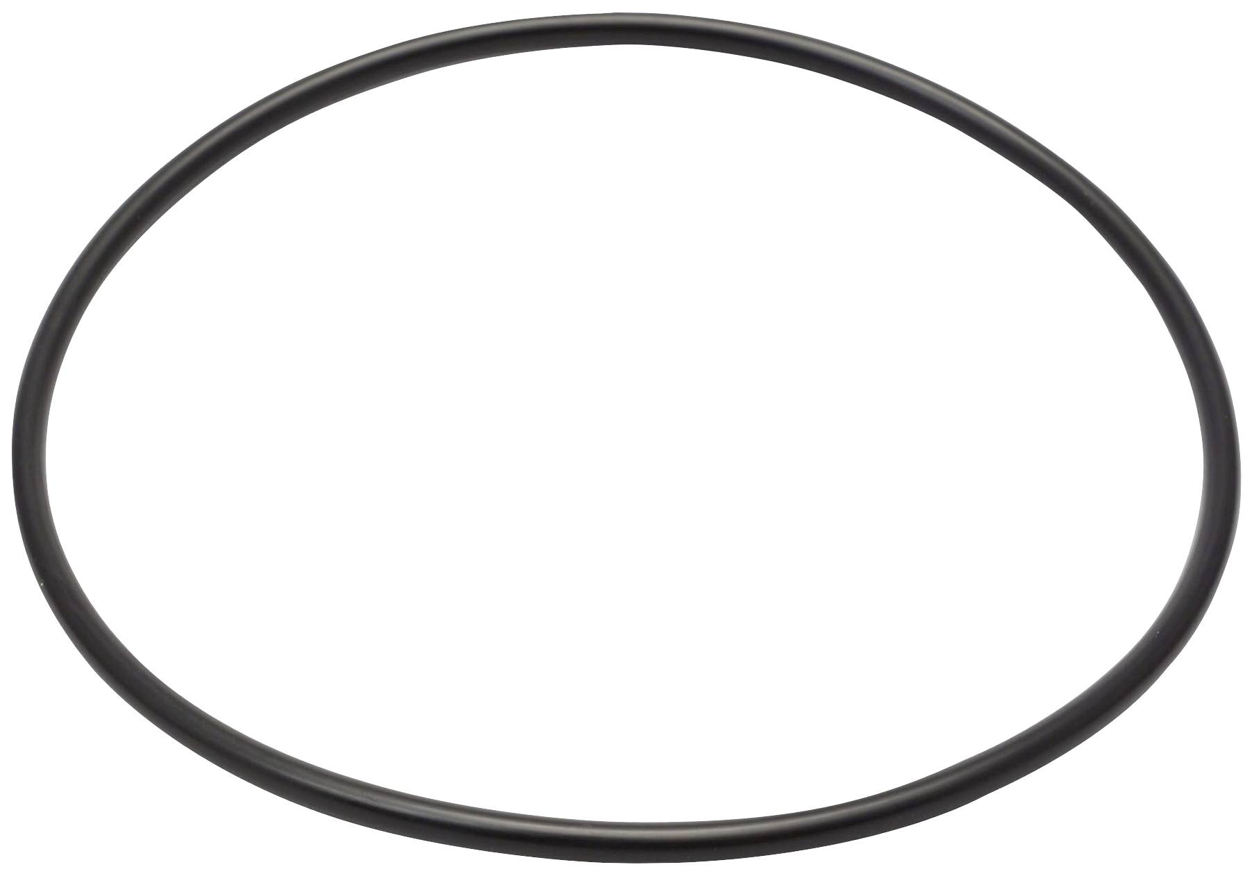 Anello di gomma nero in forma circolare.