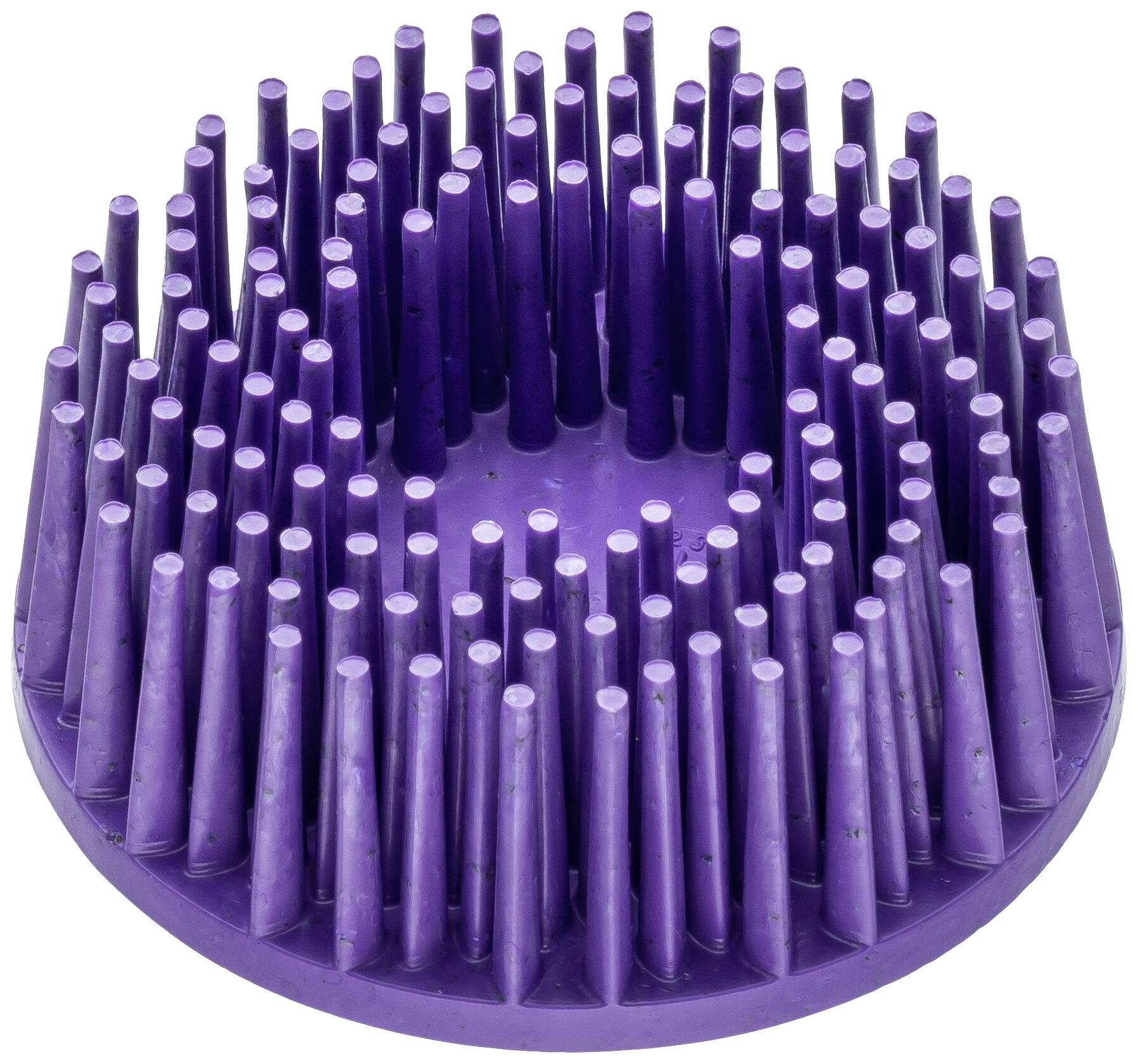 Lila, spazzola rotonda in gomma con punte appuntite, disposte a spirale, per un massaggio delicato o la pulizia di superfici.