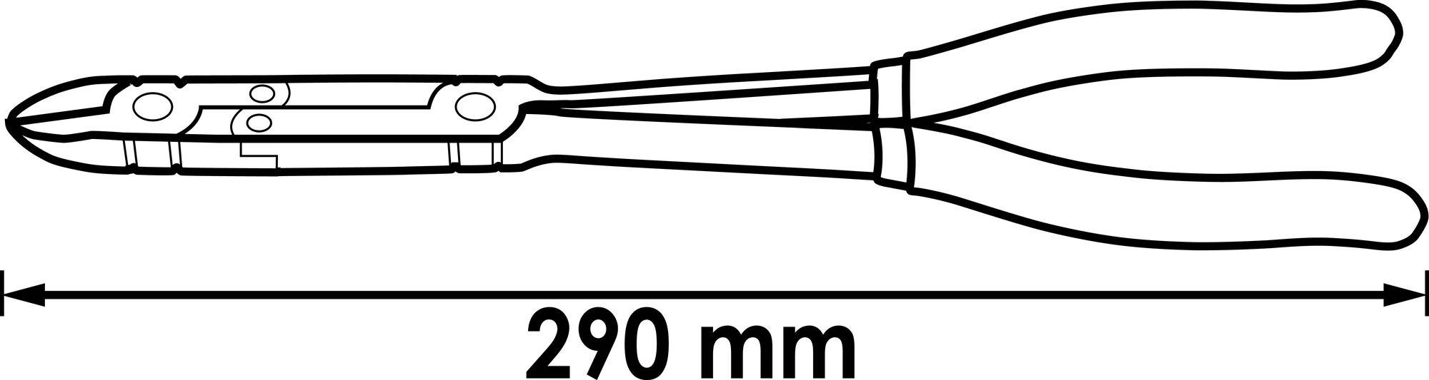 Illustrazione di una pinza lunga 290 mm.