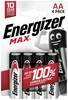 Energizer Max Batteria Stilo (AA) Alcalina/manganese 1.5 V 4 pz.
