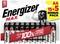 Confezione Energizer MAX Batterie AA, 15+5 Bonus, con durata di stoccaggio di 10 anni. Fronte confezione mostra batterie e un personaggio cartoon a forma di batteria.