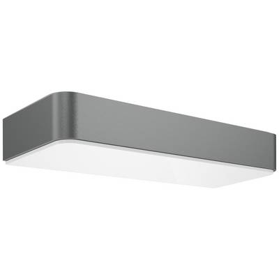 Plafoniera LED grigia rettangolare con bordi arrotondati, copertura bianca e design moderno. Adatta per l'illuminazione di interni.