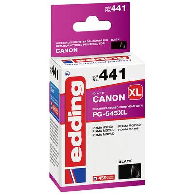 Confezione di una cartuccia d'inchiostro edding per stampanti Canon, modello 441, colore nero. Compatibile con vari modelli PIXMA.