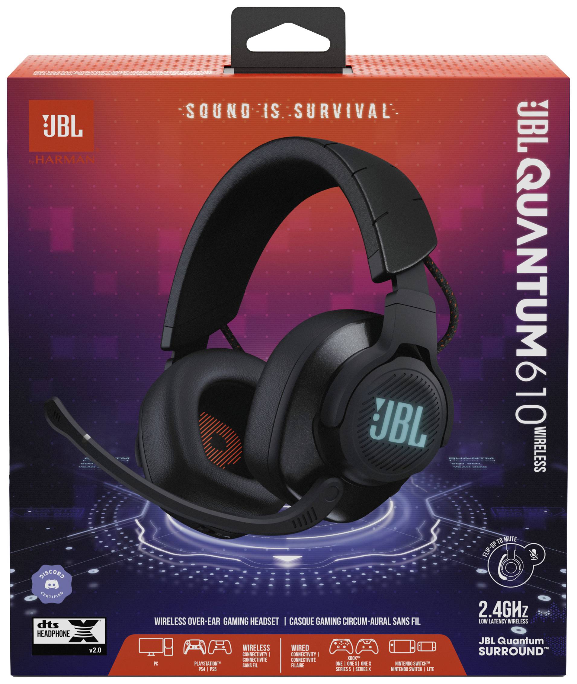 JBL QUANTUM 610 BLK Cuffie Over Ear Senza fili (via radio) Nero Riduzione del rumore del microfono Muto Gaming-4