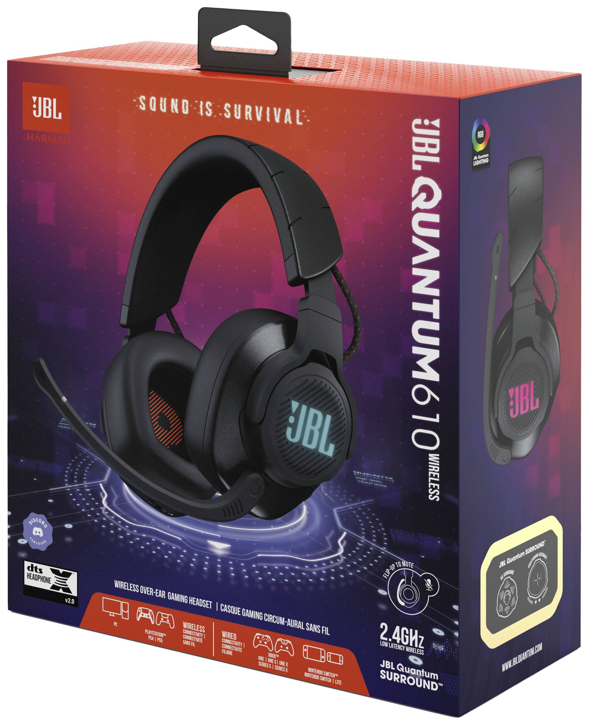 JBL QUANTUM 610 BLK Cuffie Over Ear Senza fili (via radio) Nero Riduzione del rumore del microfono Muto Gaming-5