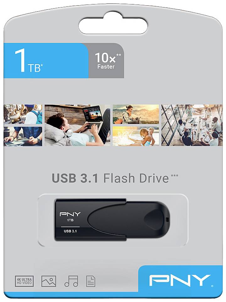 PNY Attaché 4 unità flash USB 1 TB USB tipo A 3.2 Gen 1 [3.1 Gen 1] Nero (PNY USB3.1 Attach? 4 1TB black Retail)-4