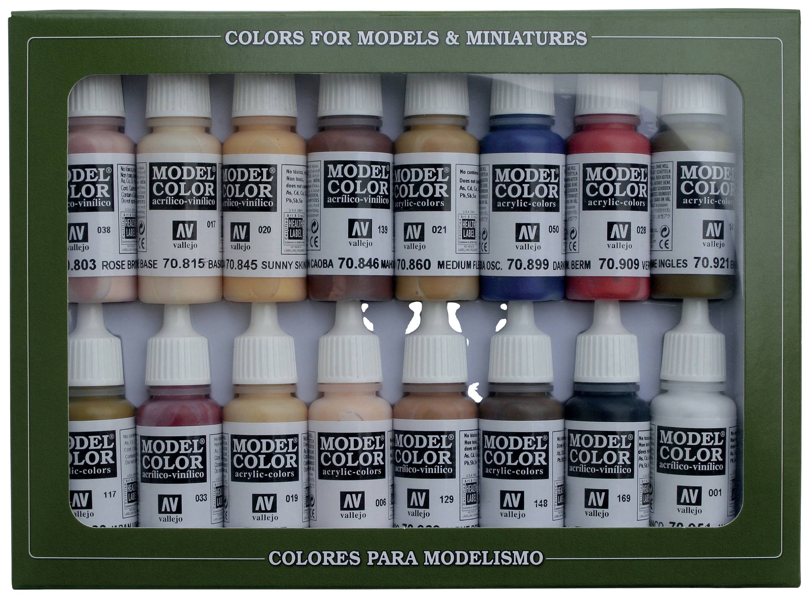 Vallejo 70125 - Confezione 16 Colori per Volti E Pelle : : Bellezza