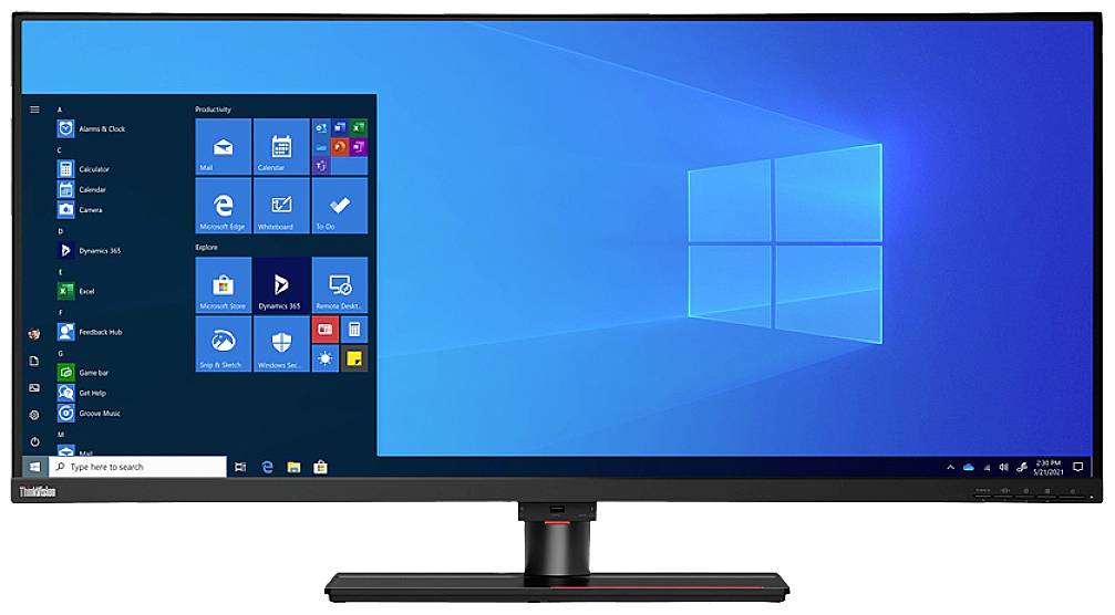 Un monitor del computer mostra il desktop di Windows con il menu Start aperto, che visualizza diversi programmi e funzioni.