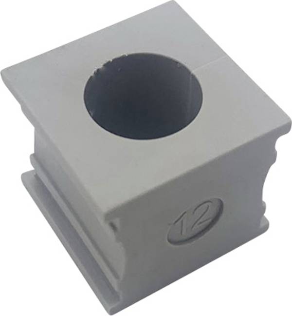 TRU COMPONENTS ELT 12 Passacavo scanalato Ø (max.) 13 mm Gomma Grigio 1 pz.