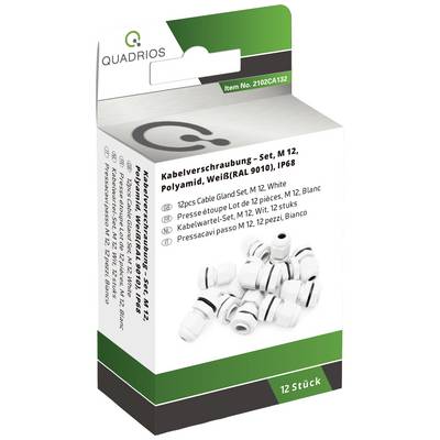 Set di pressacavi in Bianco, 12 pezzi per confezione. Contiene pressacavi in poliammide, classe di protezione IP68. Confezione dal design quadrato.