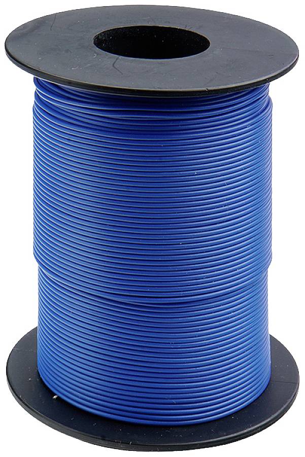 Un rullo con filo blu, posizionato verticalmente.