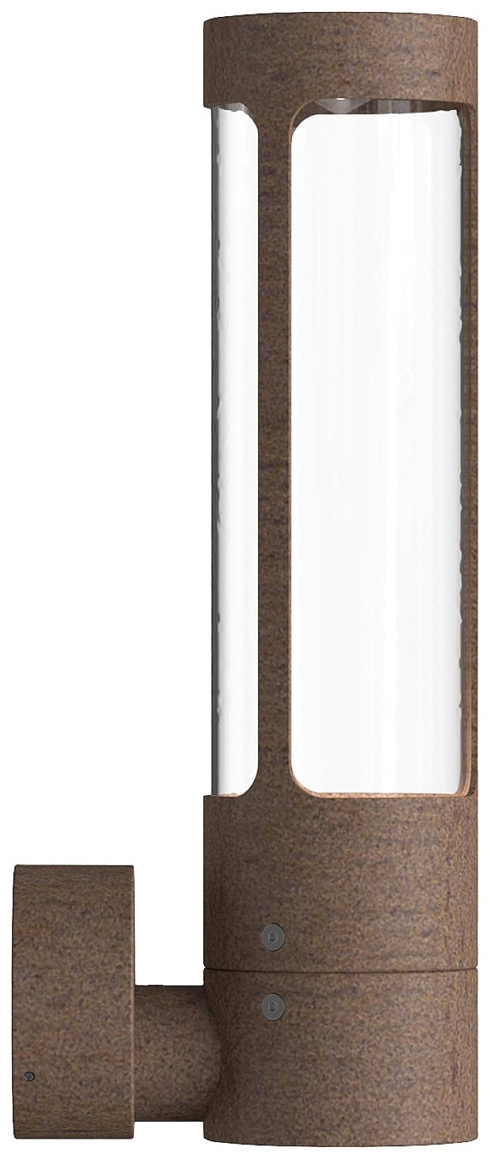 Un contenitore sottile e verticale in metallo con un tubo di vetro trasparente. Ideale per la conservazione di liquidi.