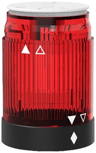Rosso, luce di segnalazione cilindrica con superficie scanalata, probabilmente utilizzata per avvertimento o indicazione.