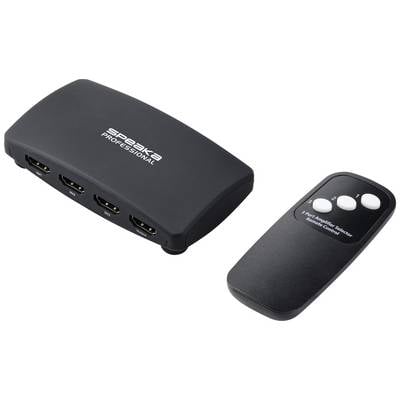 SpeaKa Professional SP-HDS-200 3 Porte Switch HDMI Con telecomando UHD 8K @ 60 Hz, UHD 4K @ 120 Hz-0