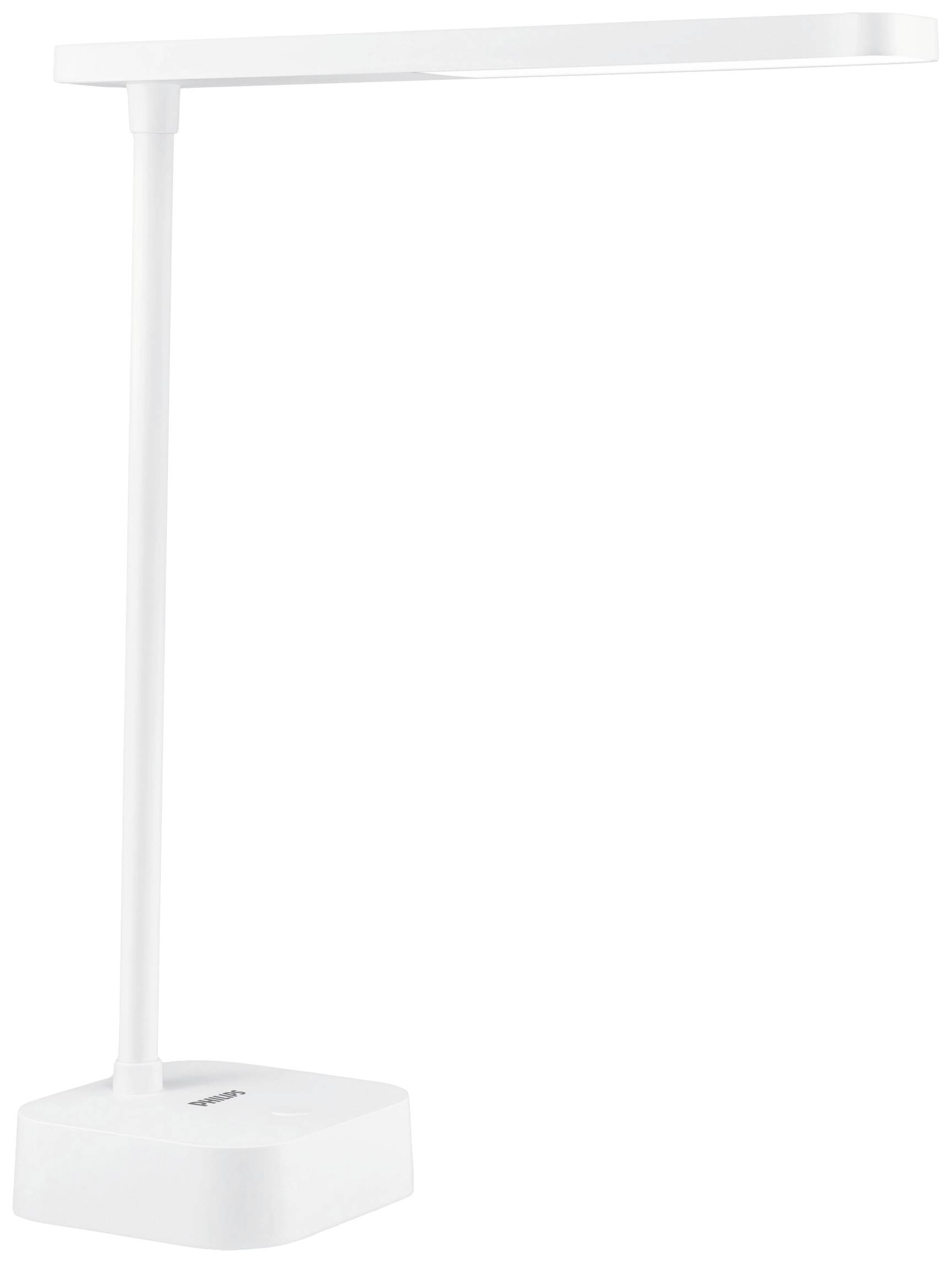 Lampada da tavolo bianca e minimalista con paralume rettangolare e base quadrata. Ideale per un design d'interni moderno.