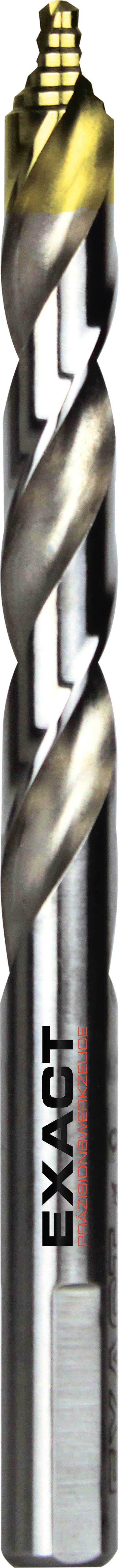 Punte metalliche in acciaio lucido con accenti grigio scuro e dorati. Contrassegnate con 'EXACT'.