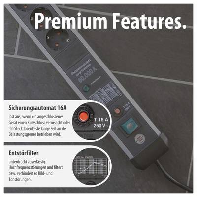 Brennenstuhl 1391010620 Multipresa con protezione da sovratensioni Argento, Nero Schuko 1 pz.-5