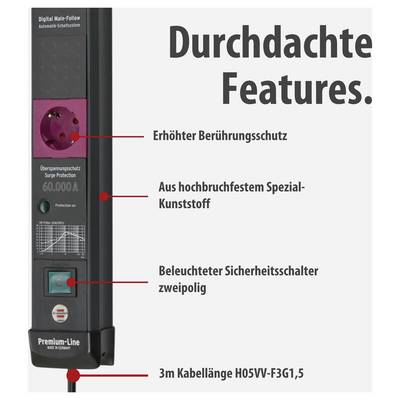 Brennenstuhl 1951150500 Multipresa con protezione da sovratensioni Nero Schuko 1 pz.-3