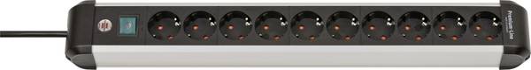 Brennenstuhl 1391030000 Multipresa con interruttore Argento, Nero Schuko 1 pz.