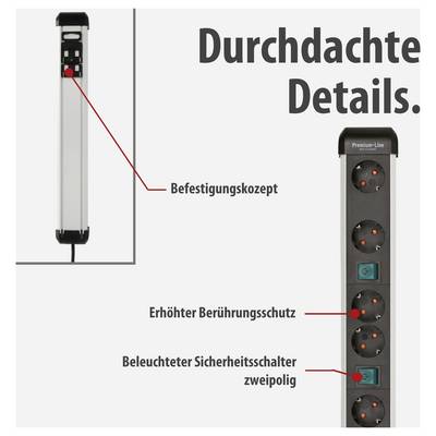 Brennenstuhl 1391030601 Multipresa con interruttore Argento, Nero Schuko 1 pz.-3