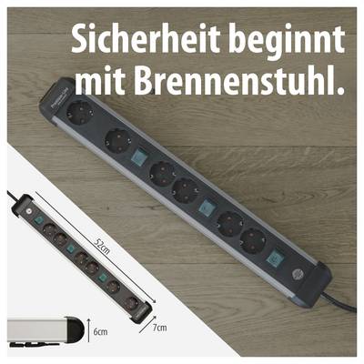 Brennenstuhl 1391030601 Multipresa con interruttore Argento, Nero Schuko 1 pz.-6
