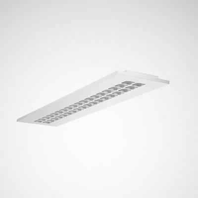 Una plafoniera rettangolare bianca con un design a griglia che distribuisce la luce in modo uniforme. Ideale per l'illuminazione di interni.